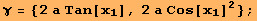 γ = {2 a Tan[x_1], 2 a Cos[x_1]^2} ;