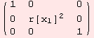 ( {{1, 0, 0}, {0, r[x_1]^2, 0}, {0, 0, 1}} )