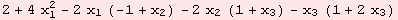 2 + 4 x_1^2 - 2 x_1 (-1 + x_2) - 2 x_2 (1 + x_3) - x_3 (1 + 2 x_3)