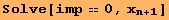 Solve[imp == 0, x_ (n + 1)]