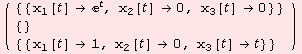 ( {{{{x_1[] →^, x_2[] →0, x_3[] →0}}}, {{}}, {{{x_1[] →1, x_2[] →0, x_3[] →}}}} )