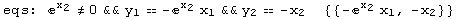 eqs: ^x_2≠0&&y_1 == -^x_2 x_1&&y_2 == -x_2   {{-^x_2 x_1, -x_2}}