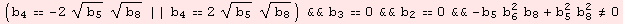 (b_4 == -2 b_5^(1/2) b_8^(1/2) || b_4 == 2 b_5^(1/2) b_8^(1/2)) &&b_3 == 0&&b_2 == 0&& -b_5 b_6^2 b_8 + b_5^2 b_8^2≠0