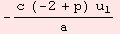 -(c (-2 + p) u_1)/a